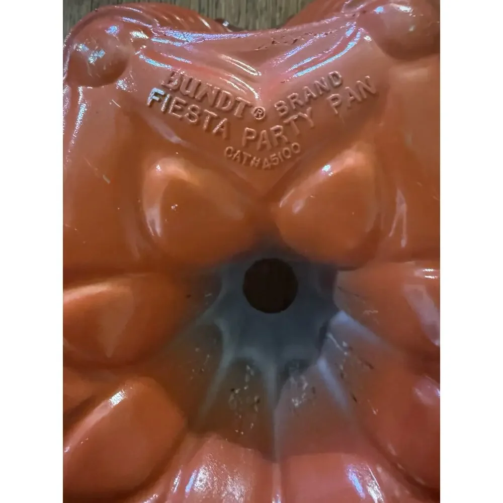 Vintage Nordic Ware/Northland Aluminum Bundt Pans Lot of 2 Orange Fiesta Party